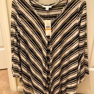 New Black and Cream Striped Blouse